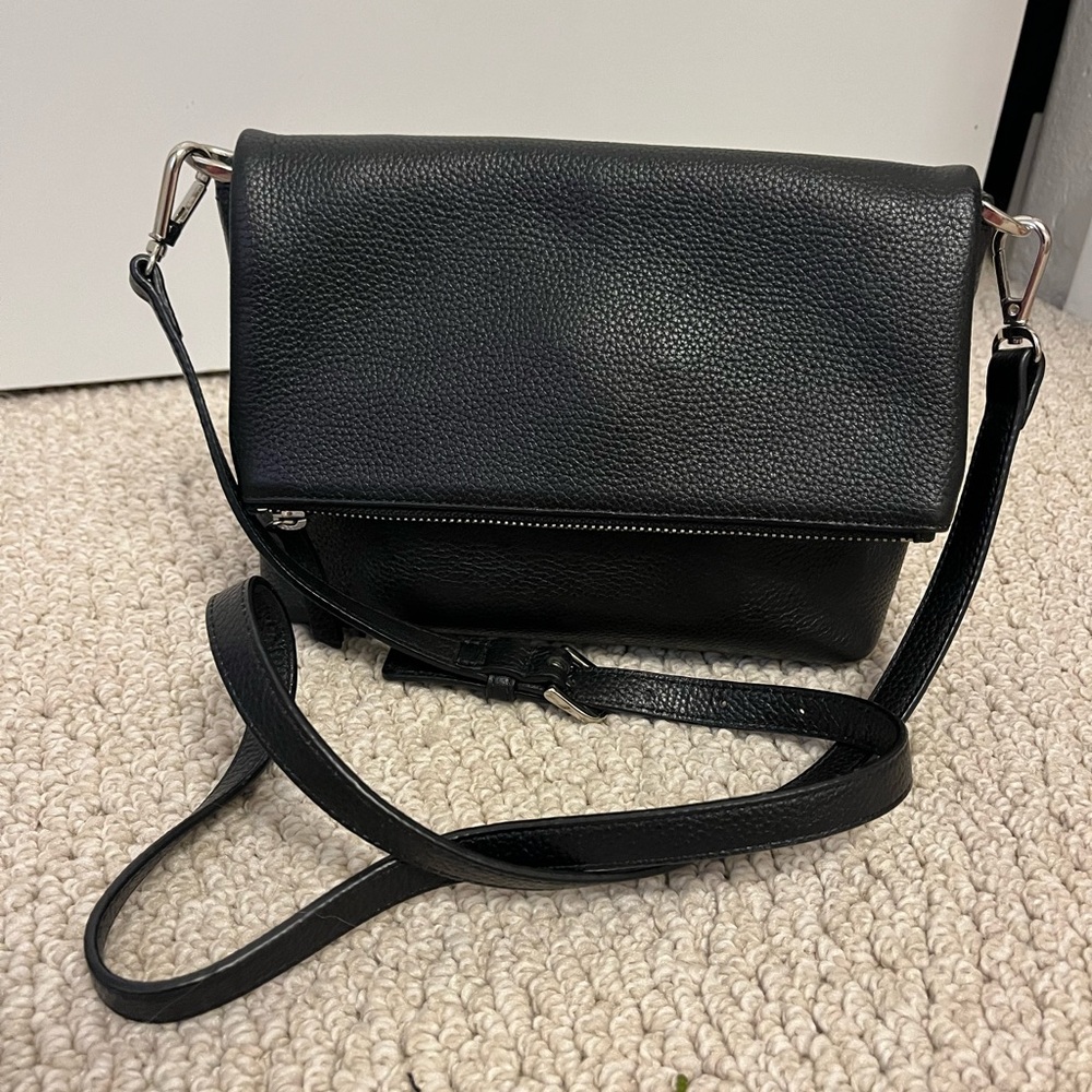 Black Leather Crossbody Bag